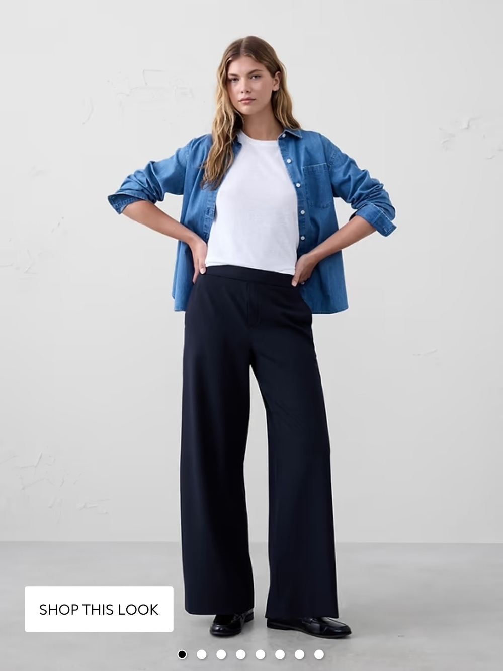 Banana Republic Hayden Navy Wide-Leg Tailored Pants - Picture 9 of 13